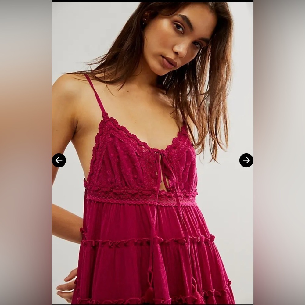 NWT FREE PEOPLE Intimately Sunsetter Mini Slip Strangelove Lace Dress Size Small - Picture 4 of 11